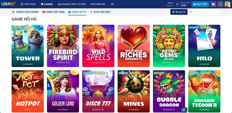 Nhà cái uy tín LegaBet sở hữu đa dạng các game bài về thể thao, casino, casino trực tuyến,...